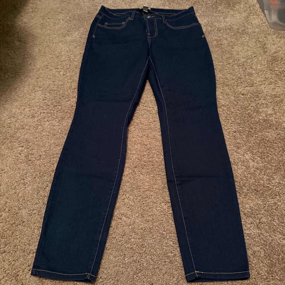 Mudd Womens Dark Wash Skinny Jeans Size 13 Indigo Stretch Denim Mid Rise